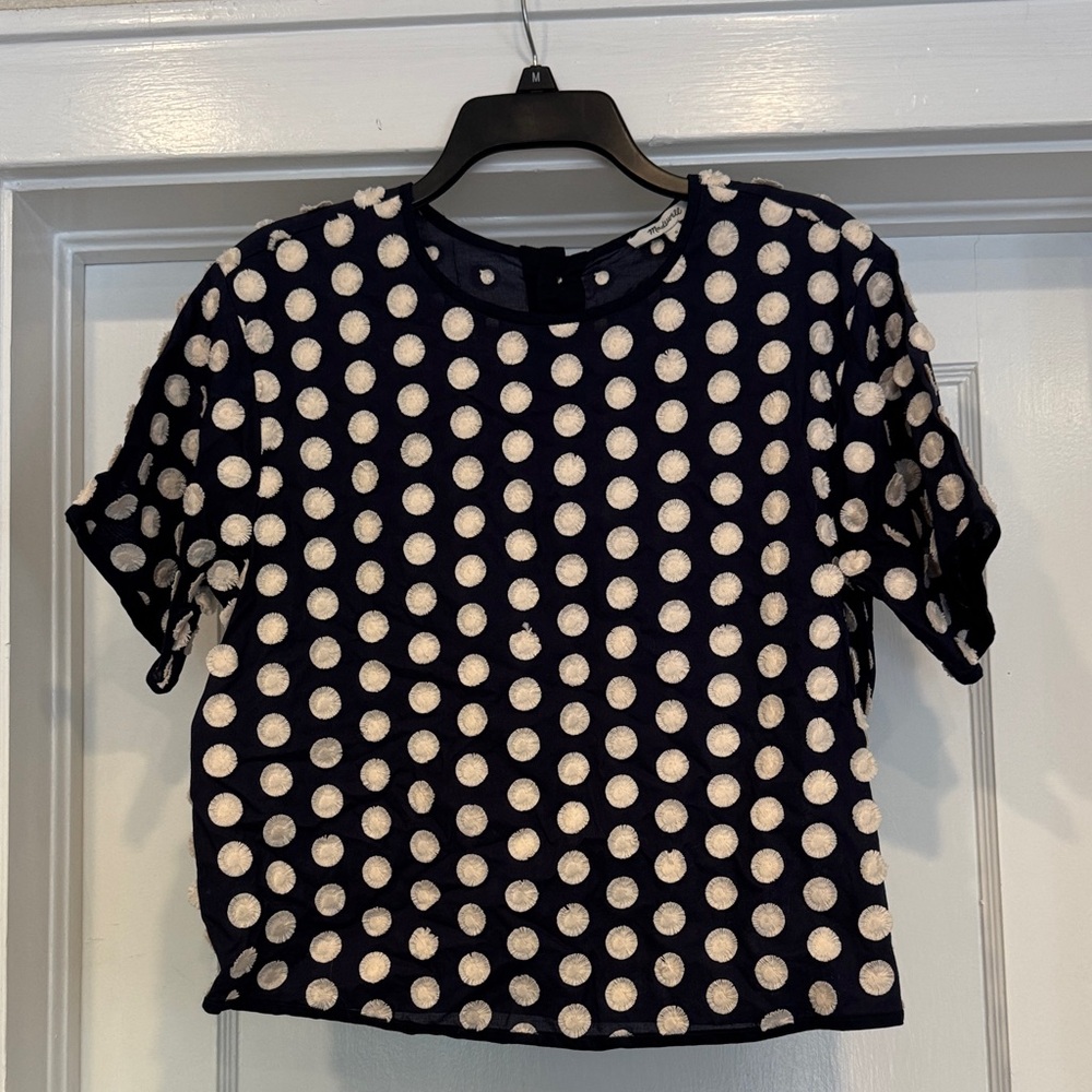 Madewell Navy Polka Dot Women's Top EUC